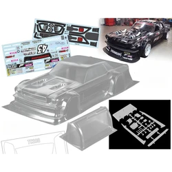 RC Drift Body 1/10 Hoonicorn Ken Block Clear Lexan Car Body w/Rear Wing and Color Sticker Decals