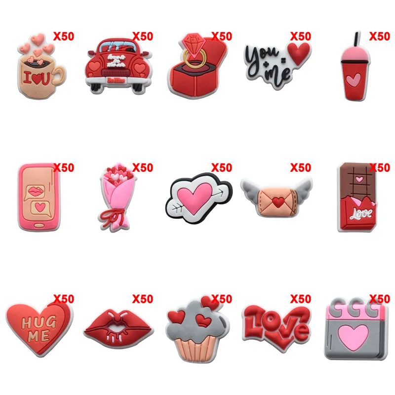 

Bulk Pins for Crocs Charms Shoes Accessories Wedding Valentine Decoration Jeans Women Sandals Buckle Kids Favors Men Badges