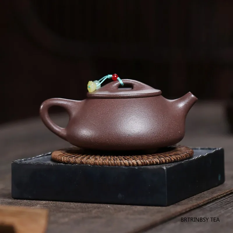 210ml Chinese Yixing Purple Clay Teapots Handmade Triangular Shape Tea Pot Beauty Tea Infuser Kettle Household Zisha Tea Set