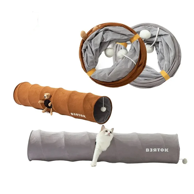 Túnel plegable para gatos de juego interactivo antiaburrimiento - imagen 3