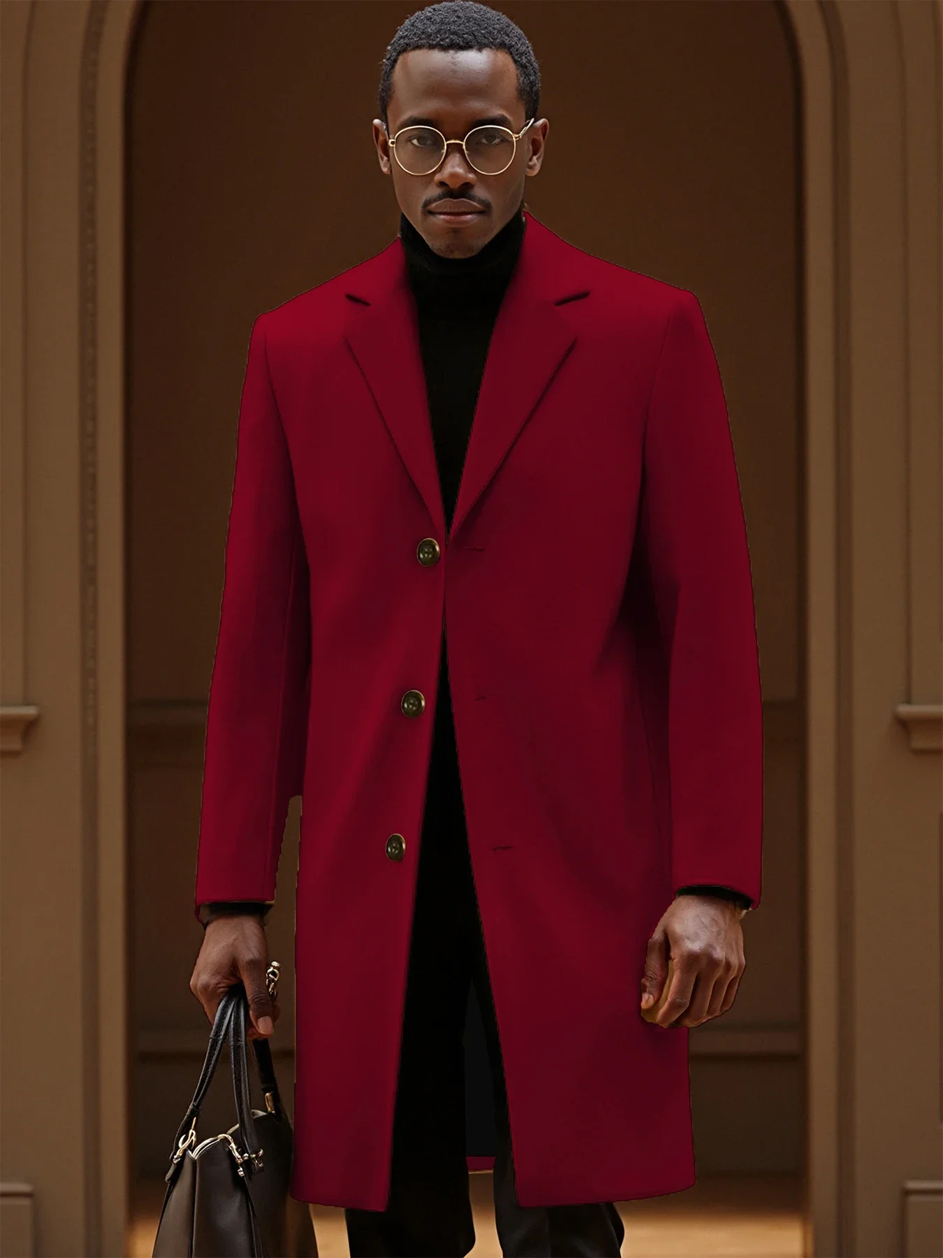 Abrigos de mezcla de lana para hombre, gabardina, abrigo de guisante, chaqueta Formal con solapa de pico para celebridades, cuello levantado, solapas de muesca para la vida diaria