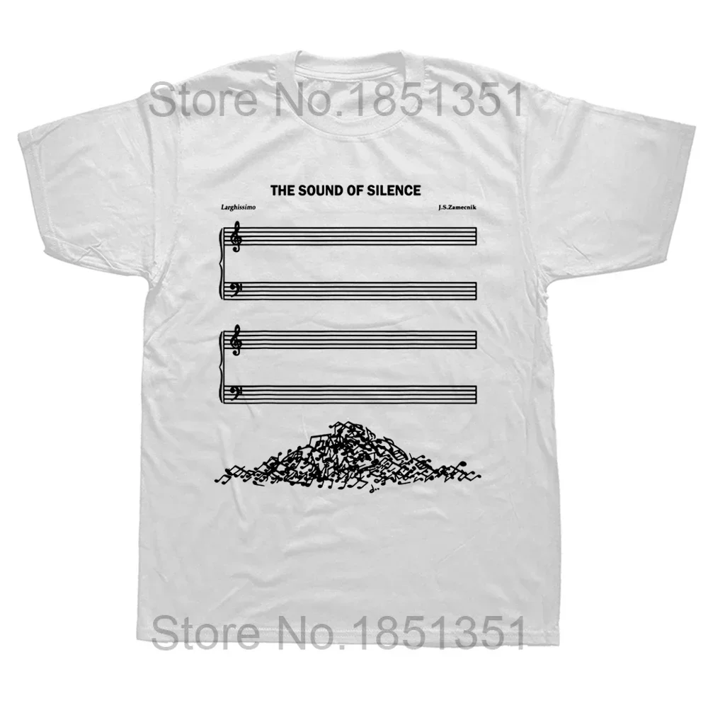 مضحك صوت الصمت الموسيقى عاشق تي شيرت الجرافيك الشارع الشهير قصيرة الأكمام هدايا عيد الميلاد الصيف نمط تي شيرت الرجال #2