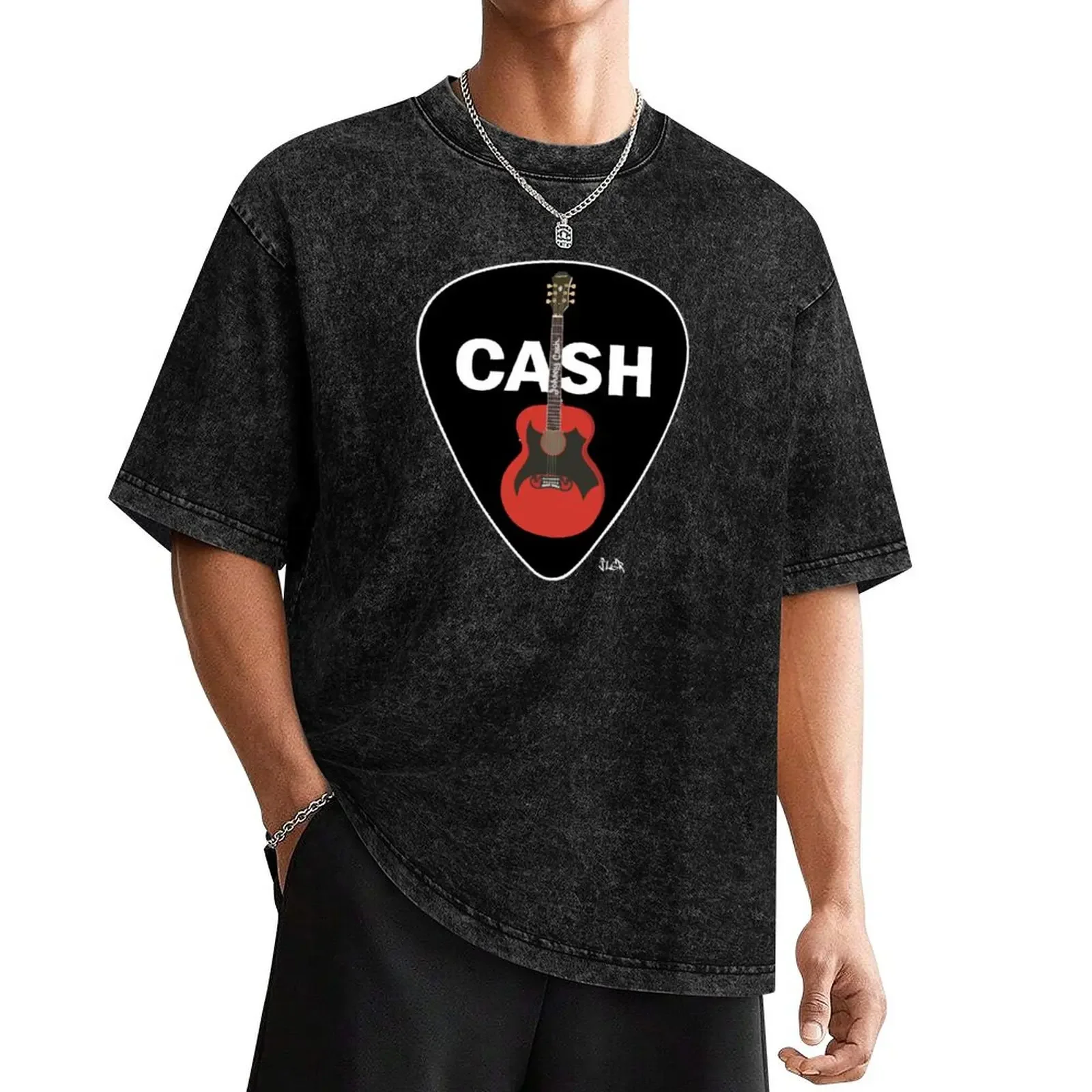 Cash Guitar and Pick T-Shirt hippie clothes street wear oversized man t shirt compression shirt men