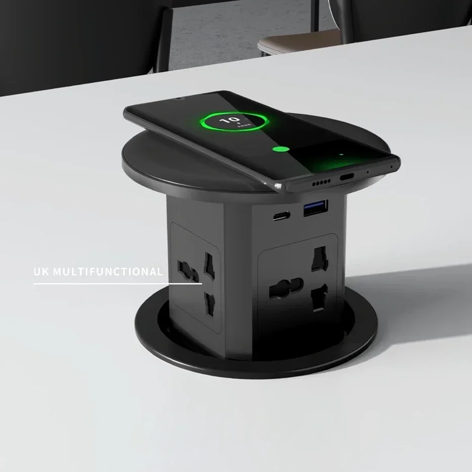 Office Use  Pop Up Desk Outlet Touch Open Power Tabletop Socket with USB Type A and Type C Sockets