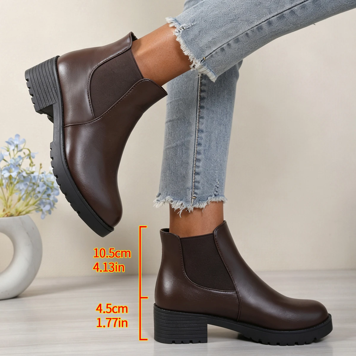 Leather Ankle Boots with Thick - đánh giá và giá Women Shoes Must Have