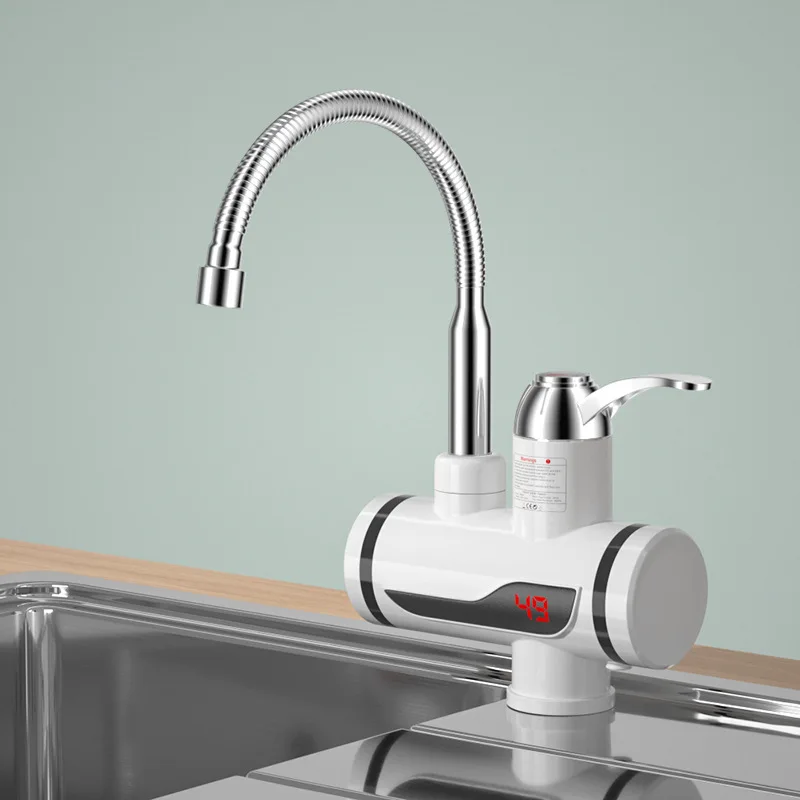 3-Second Instant Hot Water Kitchen Faucet with Adjustable Temperature Control - Electric On-Demand Boiling Water Tap for Sink