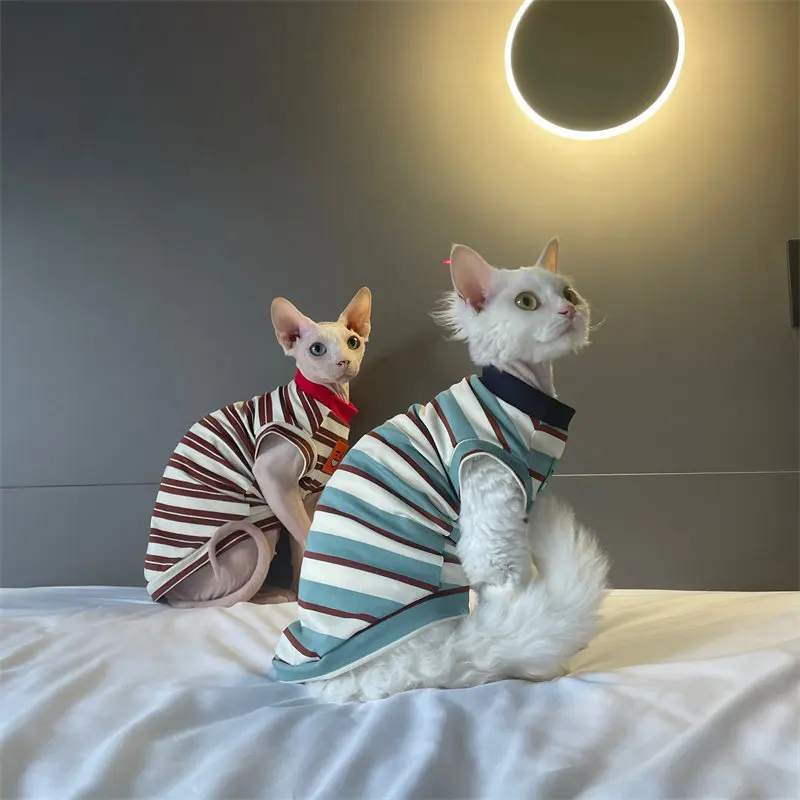 Ropa de algodón para gatos Sphynx y Devon Rex de verano y primavera - imagen 5