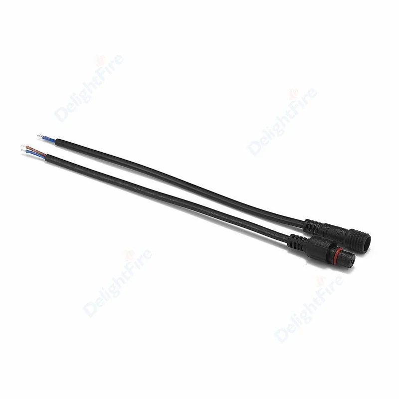 2-poliger wasserdichter Stecker mit Kabel 20cm 22AWG 512V Elektrokabel für Landschaftsbeleuchtung, Flutlicht, Außenprojekte, LED-Pixel – Detail 5