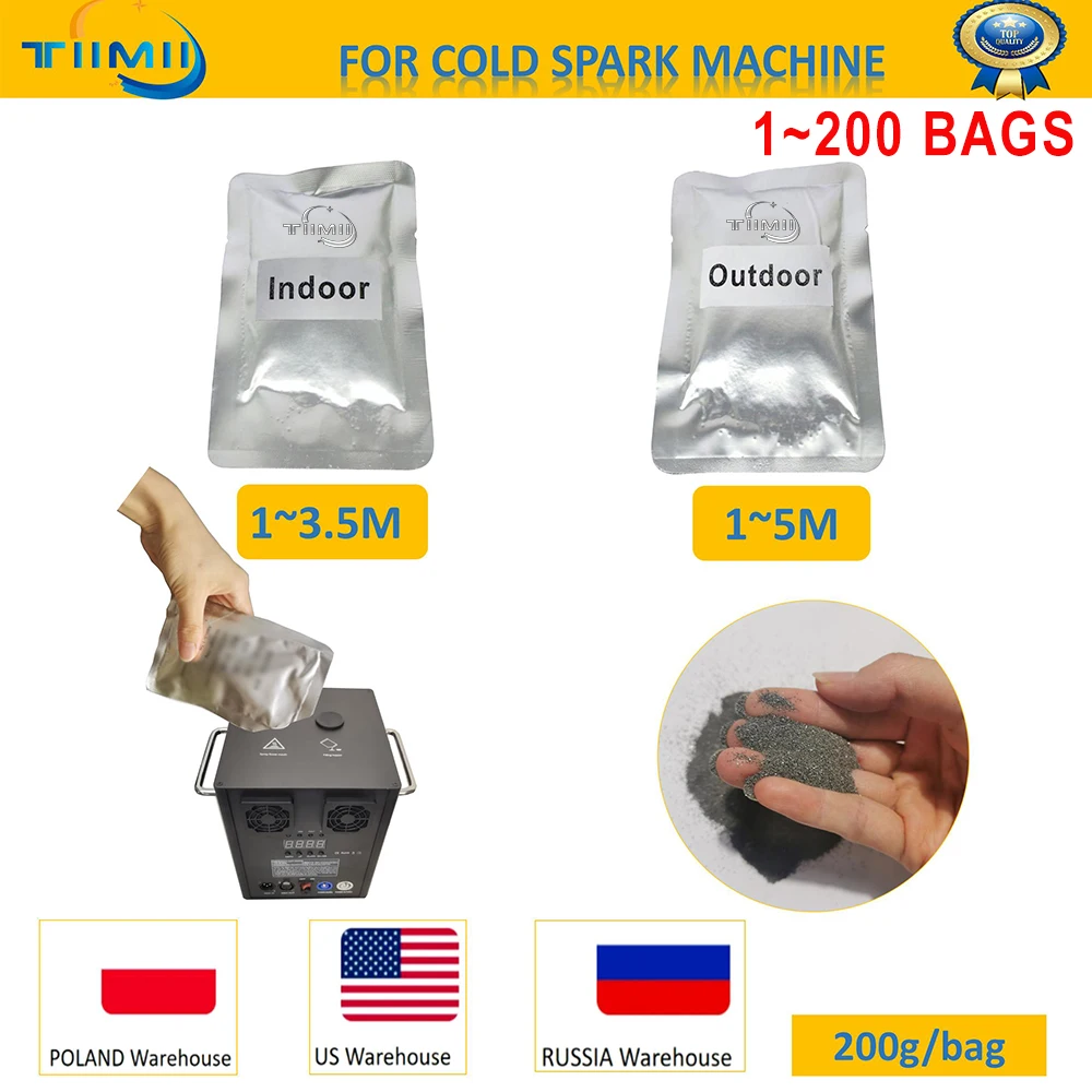 0 Tax 1-200Bags Cold Spark Consumable Powder MSDS Certification Composite Ti Powder 200g/bag for Cold Fountain Sparkler Ti