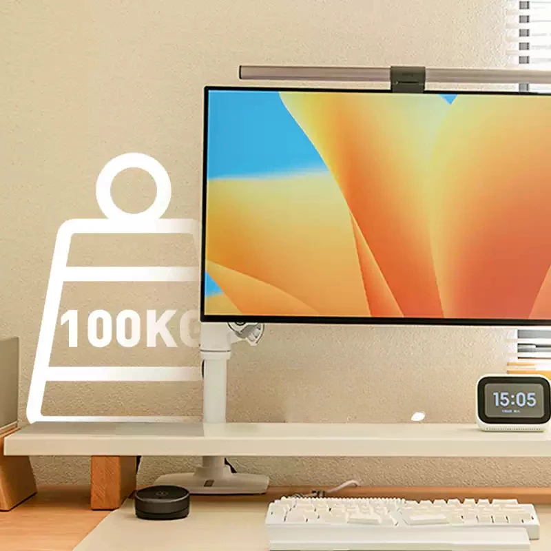 Drewniany stojak do przechowywania ze stali węglowej, stojak na komputer stacjonarny, podstawka pod monitor z wytrzymałymi nogami, idealny na biurko w domu lub biurze