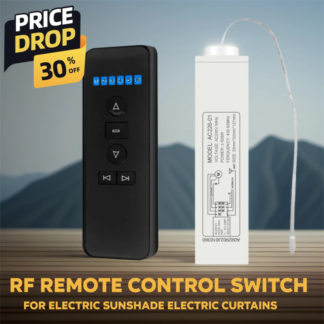

A-OK 433MHz AC220V Electric Projection Screen Wirelesss RF Remote Control Switch Set for Electric Sunshade Electric Curtains