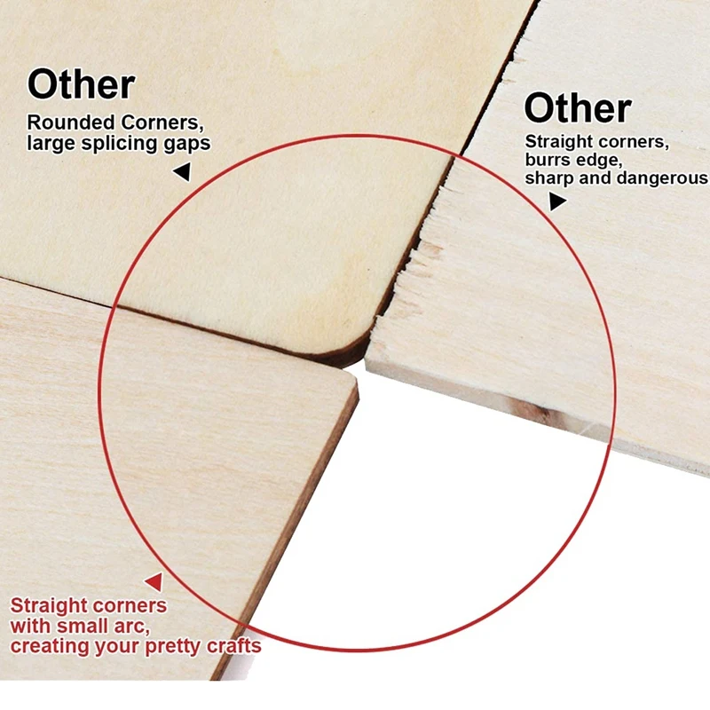 DTA4 100 Pcs 4 Inch Unfinished Wood Pieces Square Blank Wood Slices for DIY Crafts Painting Staining