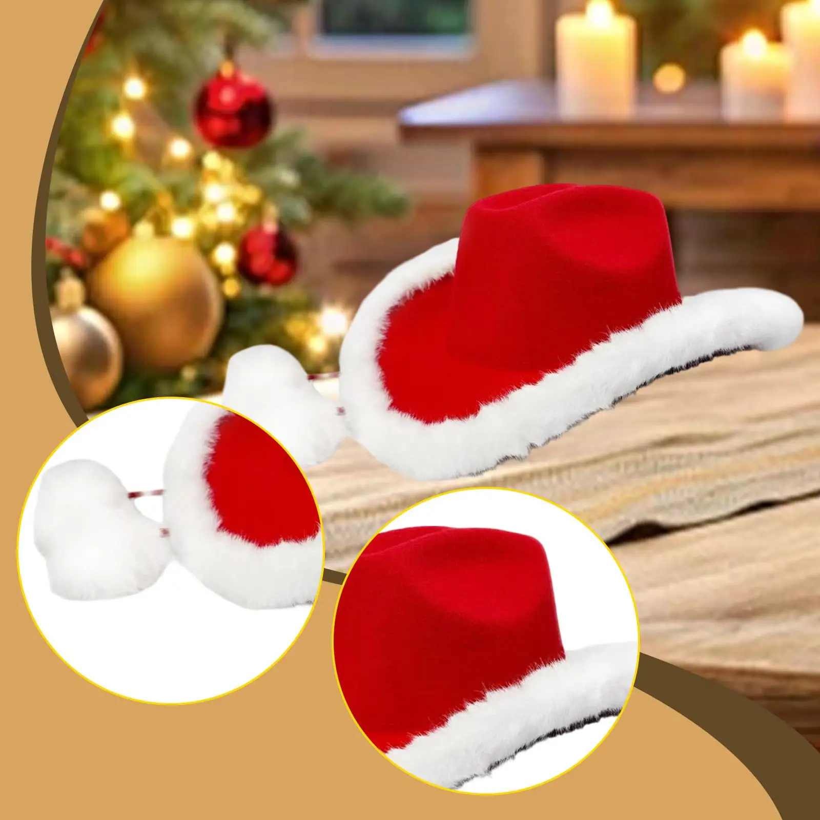 Sombrero de vaquero de Navidad Sombrero occidental de Papá Noel creativo ligero para Halloween