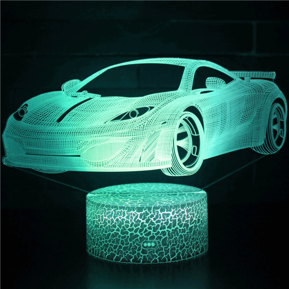 

Nighdn Racing Car Night Light for Kids Bedroom Decor 3D LED Illusion Lamp Colors Changing Creative Car Gifts for Boys Man Lovers