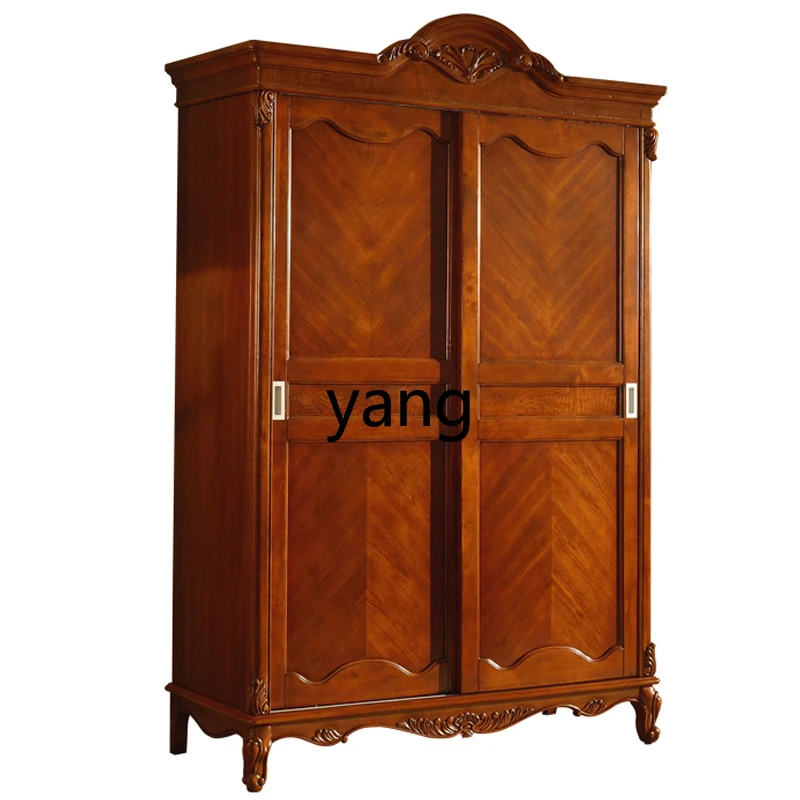 

xyy solid wood home two-door wardrobe bedroom sliding door large wardrobe easy assembly