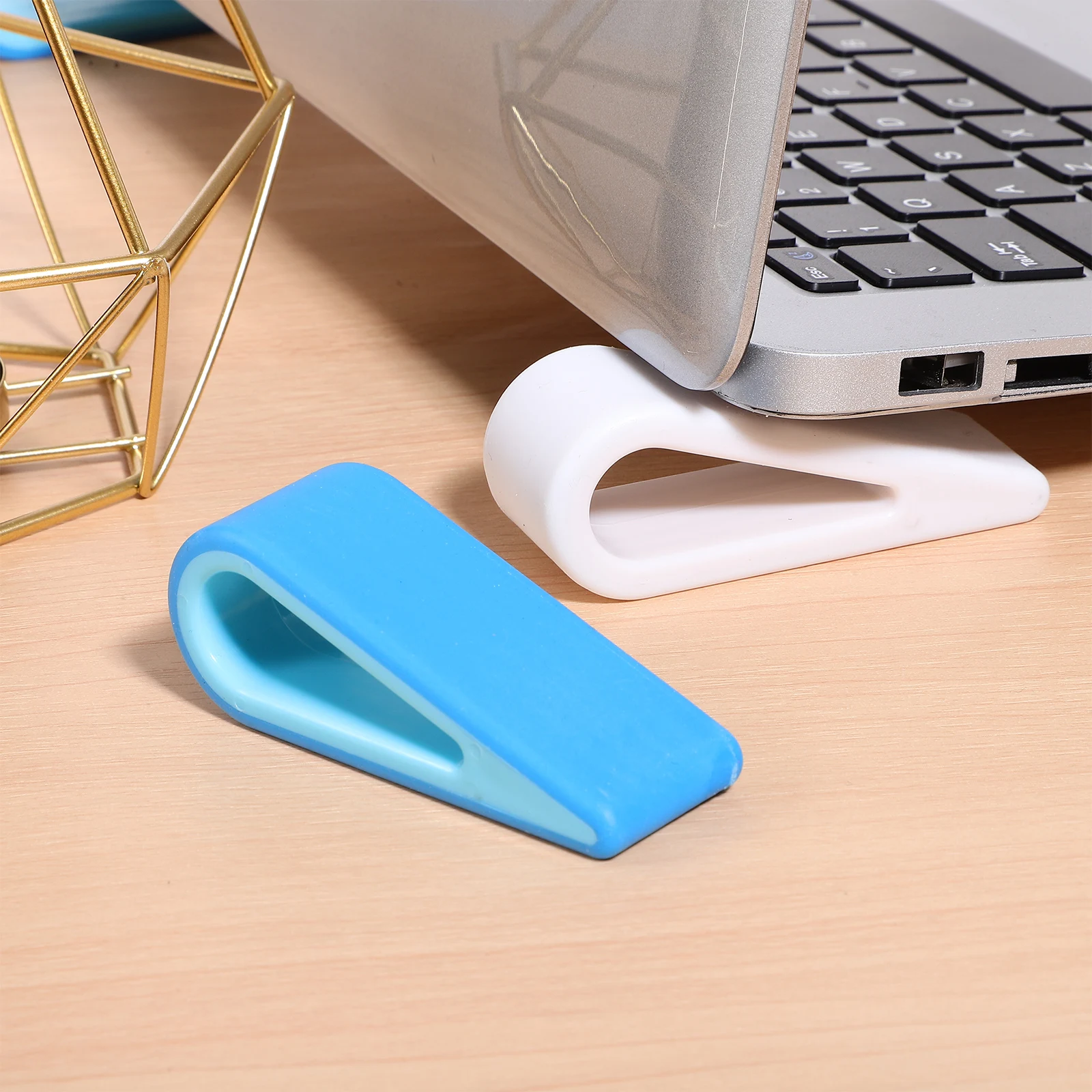 

4Pcs Laptop Cooling Stand Adjustable Riser Ventilation Pad for Notebook with Cable Organizer