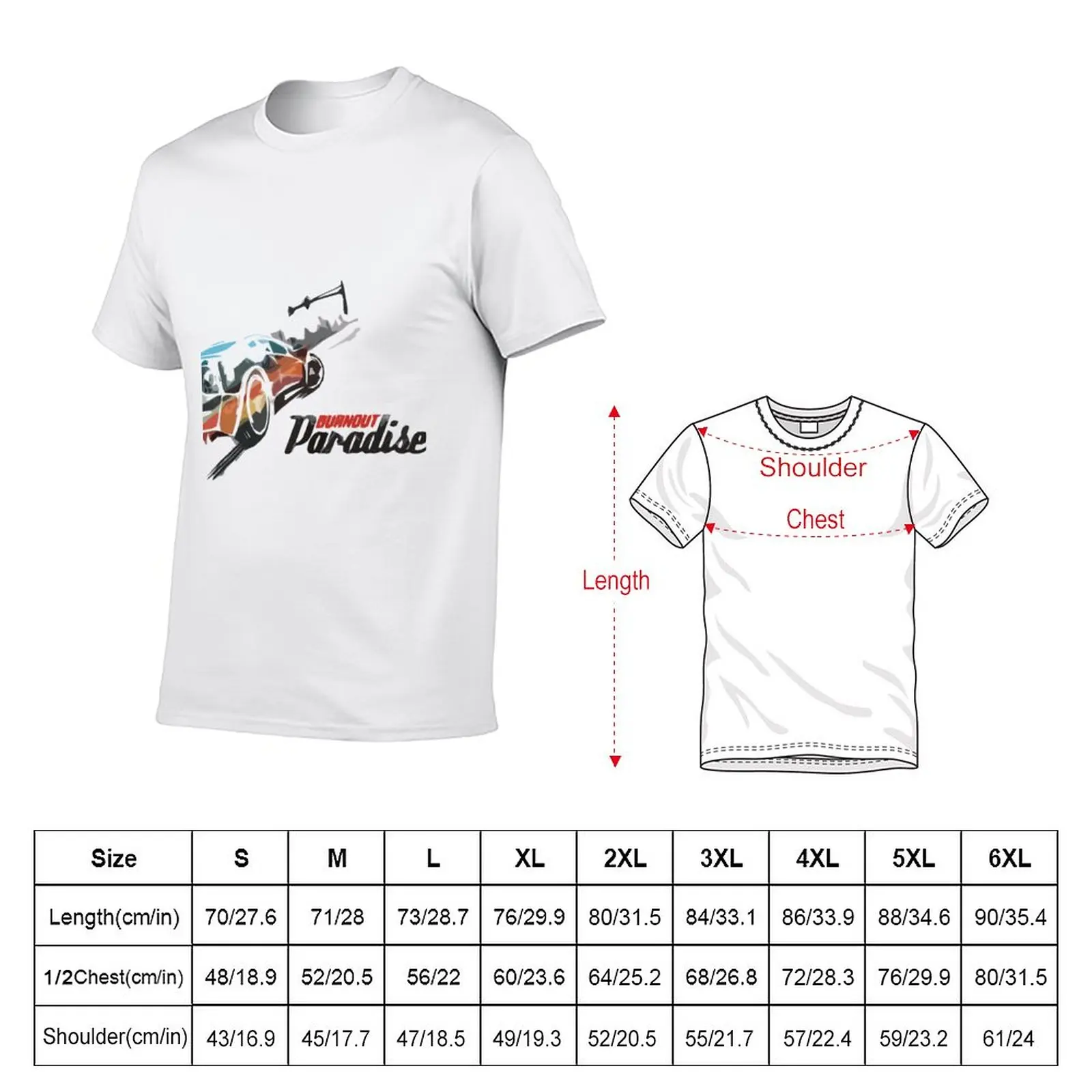 New Burnout Paradise Watercolour T-Shirt graphic t shirt tops Men's t shirts