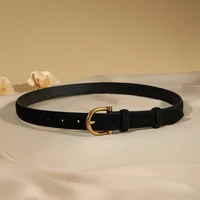Luxury suede belt for women Stylish Leather belt Gold pin buckle Cow Leather Branded belt Clothing accessories women belt 2