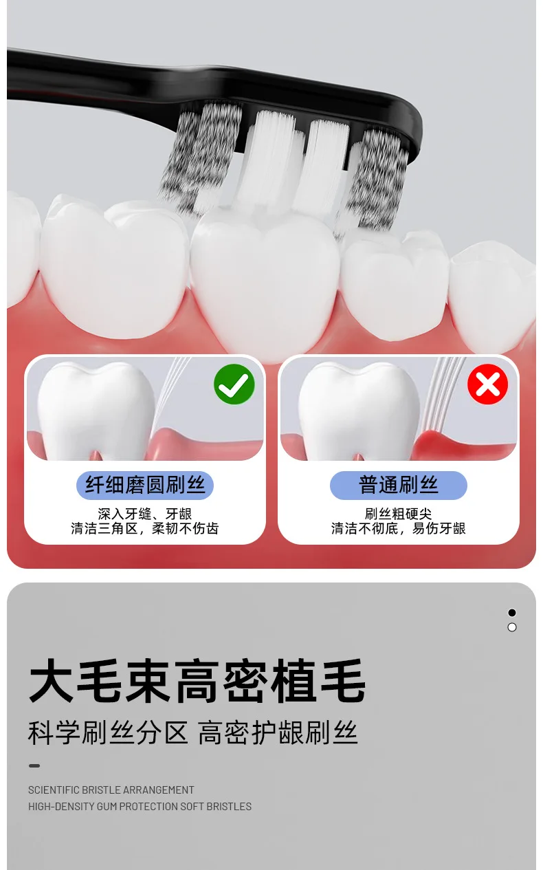Advanced soft-bristle toothbrush for adult household tongue cleaner oral cleaning