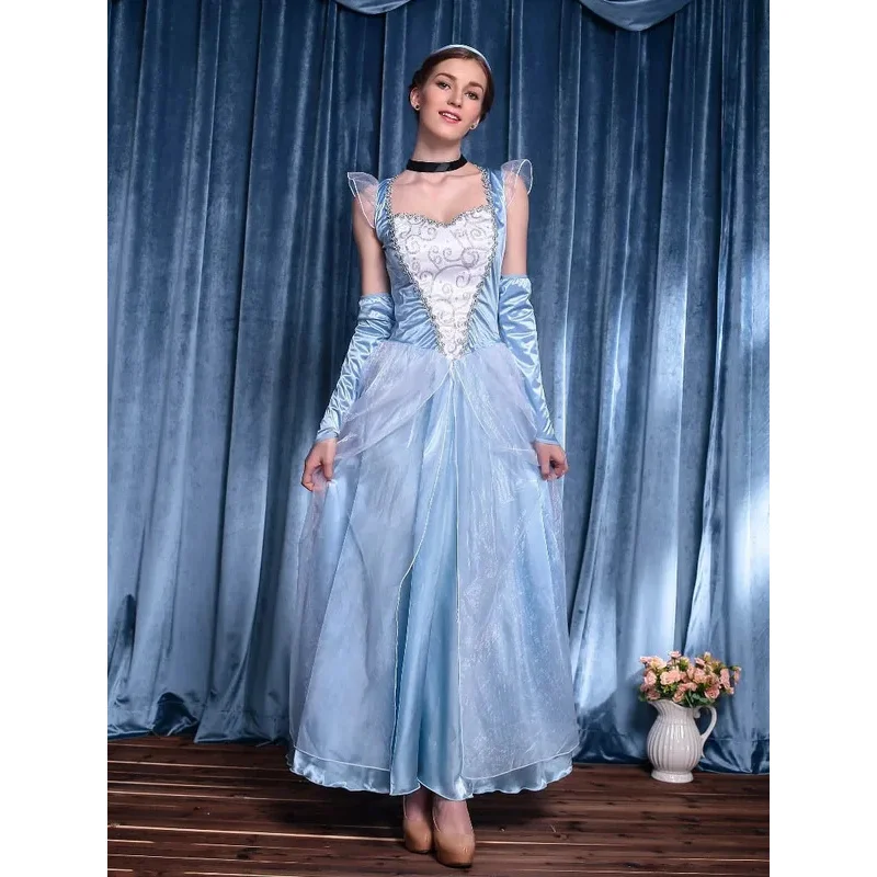 

Halloween Cinderella Costume Sexy Princess Snow Whit Fantasia Fancy Dress For Adult Women