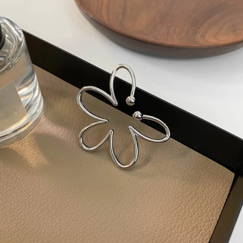 زهرة الأذن الكفة دون ثقب أقراط Clip الإناث بوهو خمر وهمية الغضروف القرط للنساء الرجال مشبك الأذن مجوهرات XXFB #4