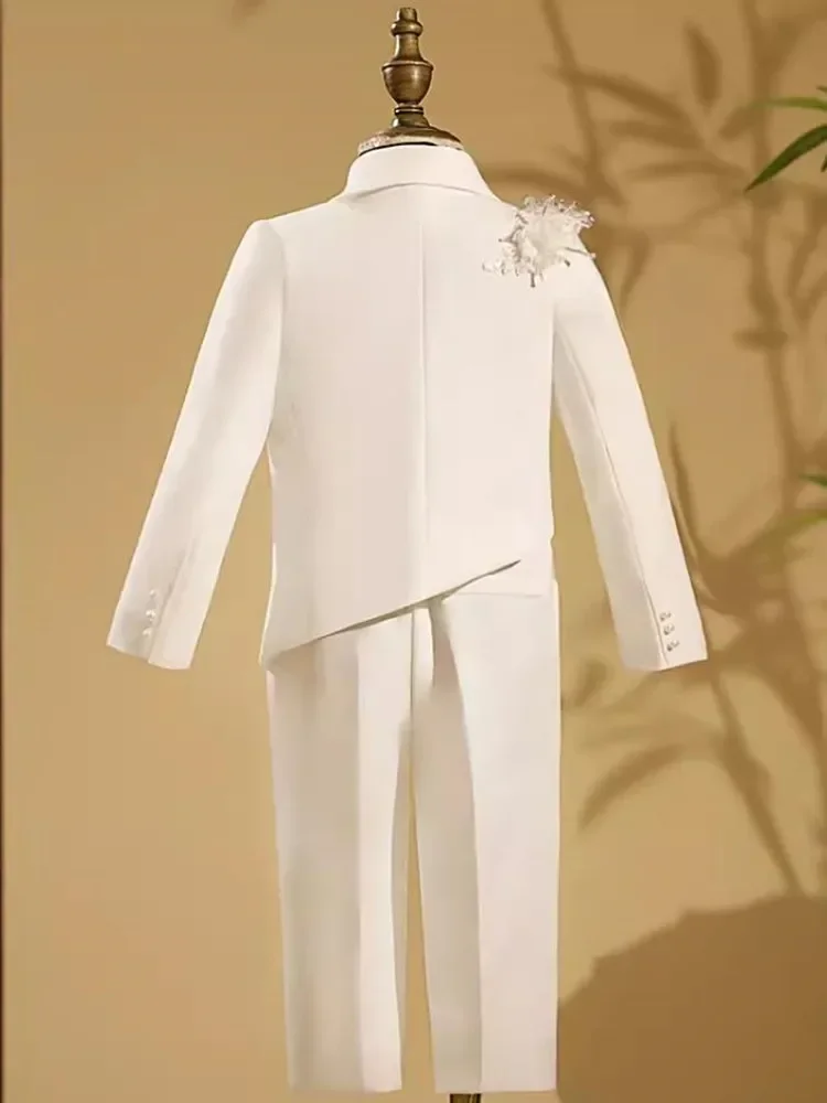 2025 Nuovi bambini Host Piano Performance Suit Bambini Matrimonio Compleanno Festa Abito da sera Ragazzi Passerella Blazer Set