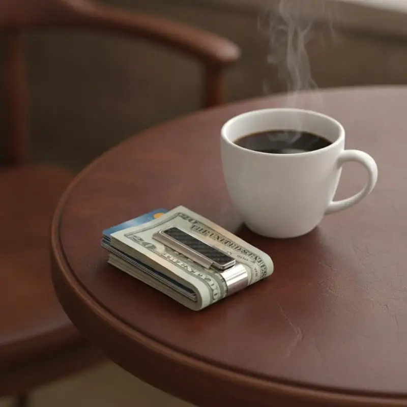 Fashion Stainless Steel Money Clip - Compact Cash And Credit Card Holder Metal Clip Wallet ID Card Clip