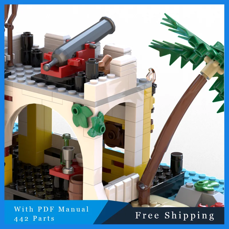 442 pièces série de briques de construction château de Pirate bâtiment bloc modulaire briques modèle enfants bricolage assemblage Festival cadeau de noël