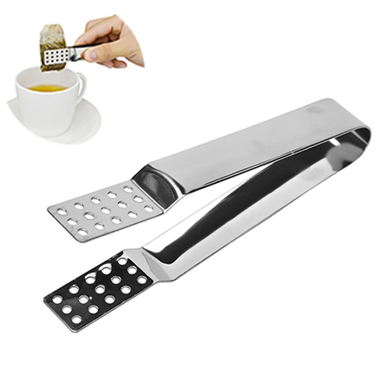 304 Stainless Steel 3-in-1 Mini Tool: Tea Strainer, Bag Squeezer & Ice Tongs – Multi-Purpose, Durable & Hygienic
