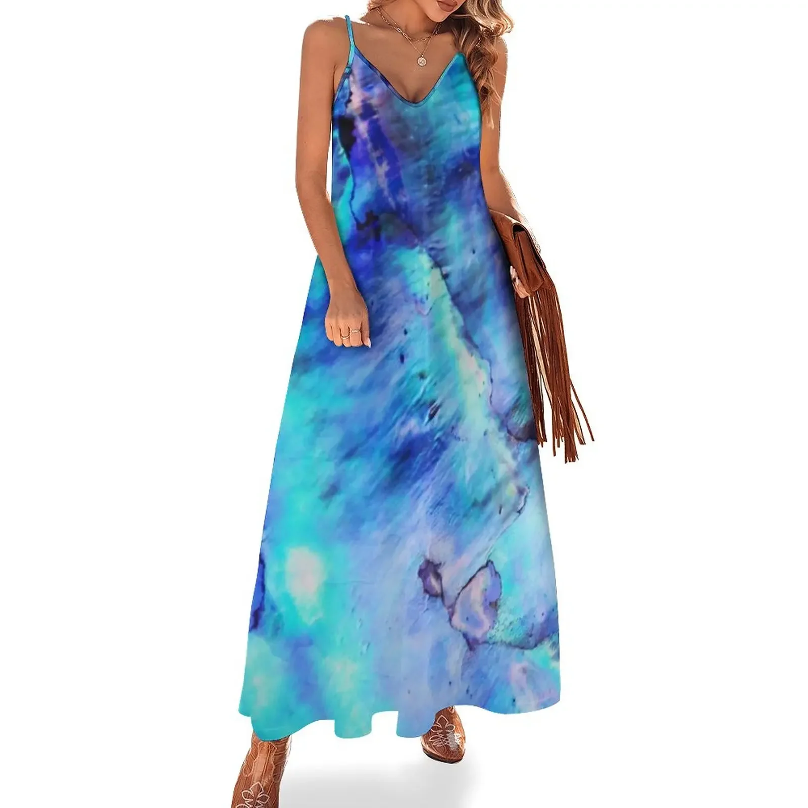 

Abalone Shell Blues Sleeveless Dress woman dress sensual sexy dress for women ceremony dresses