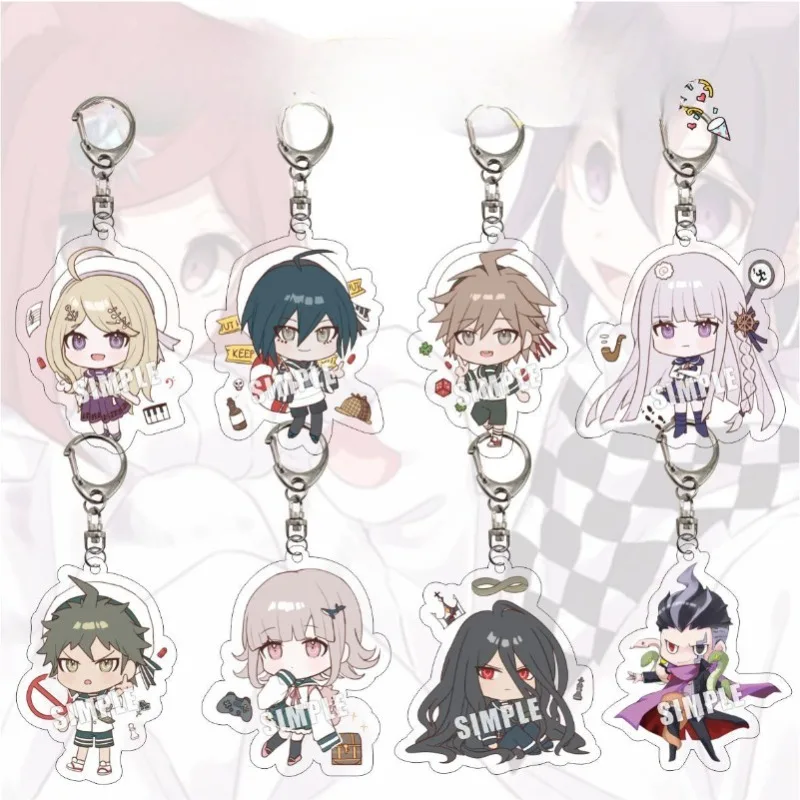 Naegi Makoto Kirigiri Kyoko Maizono Sayaka Mondo Owada Laminated Eye Catching Acrylic Keychain Professional Grade Bold Pendant