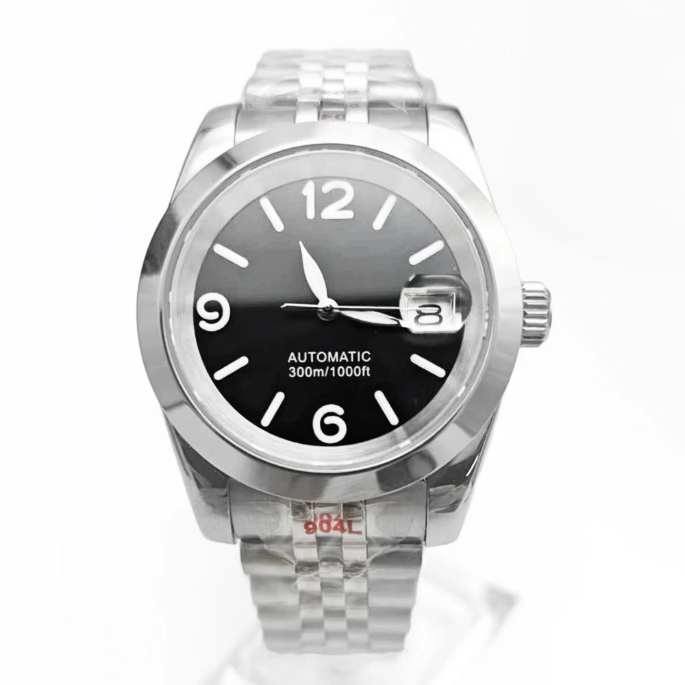 

Мужские часы с цифровым циферблатом и автоподзаводом, 36/39 мм, ремешок из нержавеющей стали, сапфировое стекло, водонепроницаемые часы-календарь, NH35, автоматические