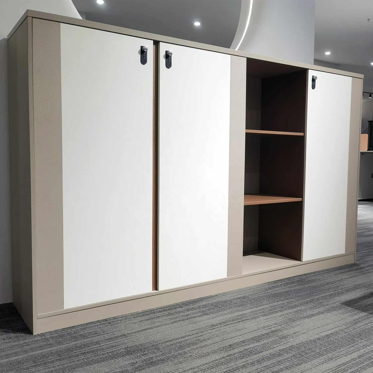 Commercial High Quality Combination Custom Storage Wooden Office Equipment File Cabinet with Code Lock