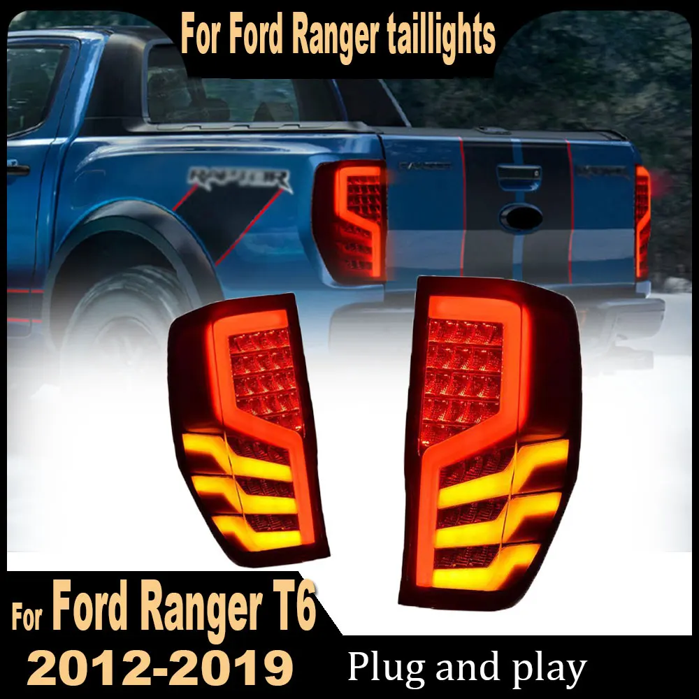 Car Tail Lights  For Ford Ranger Raptor T6 T7 T8 Px Mk1 Mk2 2012 2013 2014 2015 2016 2017 2018 2019 Full LED Rear Lamp Assembly