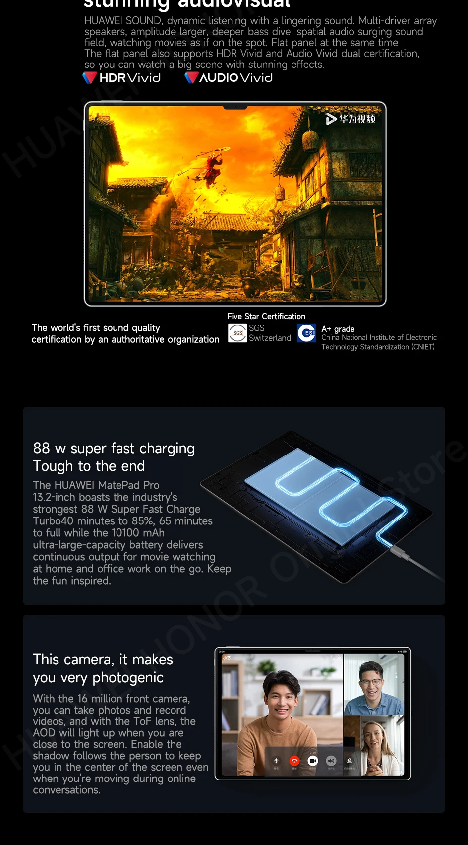 2023 Wifi/LTE HUAWEI MatePad Pro 13.2-inch Tablet OLED 2.8K 144Hz 94% Screen-to-body Ratio HarmonyOS 4 10100mAh