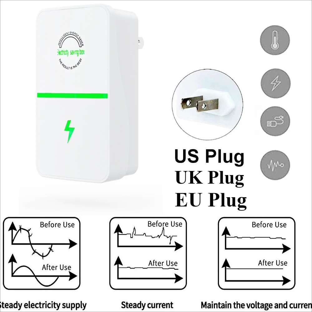 

Energy Saving Device Electricity Saving Device Electricity US Saving Stopwatt EU Esaver Plug Power Watt UK Box Save Equipment