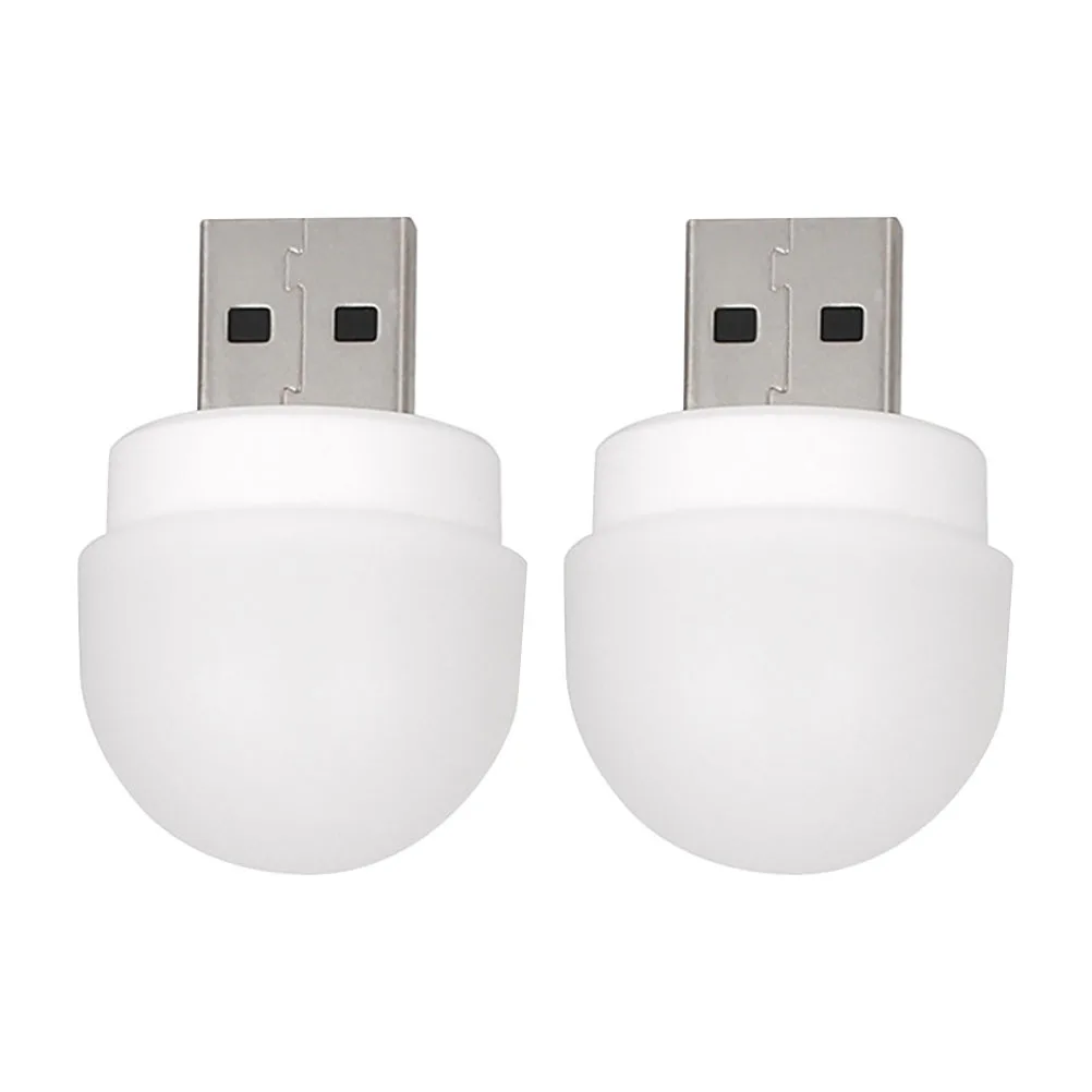 2Pcs USB Night Lights Mini LED Bedside Lamps Portable Bedroom Emergency LED Lights USB Charging Compact Lightweight Plastic