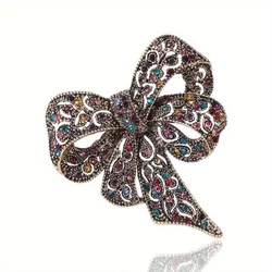 Unisex Fun Personality Rhinestone Bow Brooch Fashion Senior Suit Accessories Fashion Trendy Cool Decorative Corsage for Women
