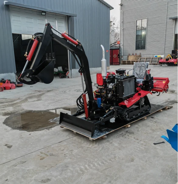 Track Type Rotary Tiller, Agricultural Machinery, Multifunctional Mini Tiller, Hand-held Tractor, Track Type Micro Tiller, 40HP