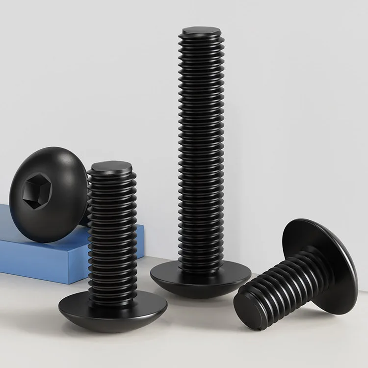 M3 M4 M5 M6 Black 304 Stainless Steel Hexagon Hex Large Pan Round Head Screw Bolt Length 4/5/6/8/10/12/14/16/18/20/25/30~50mm