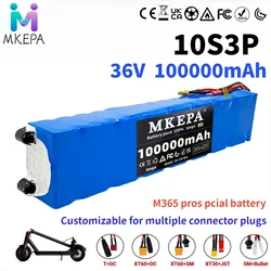 36V 100Ah 18650 rechargeable lithium battery pack 10S3P 1000W high power suitable for Xiaomi M365 scooter, car with BMS board