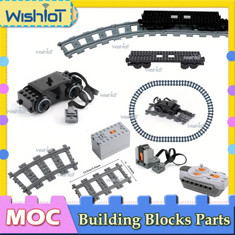

Train Base/Motor Rail Transit Series Technical Building Blocks Parts Straight/Curved Train Track Puzzle Rail Tracks Bricks Toys
