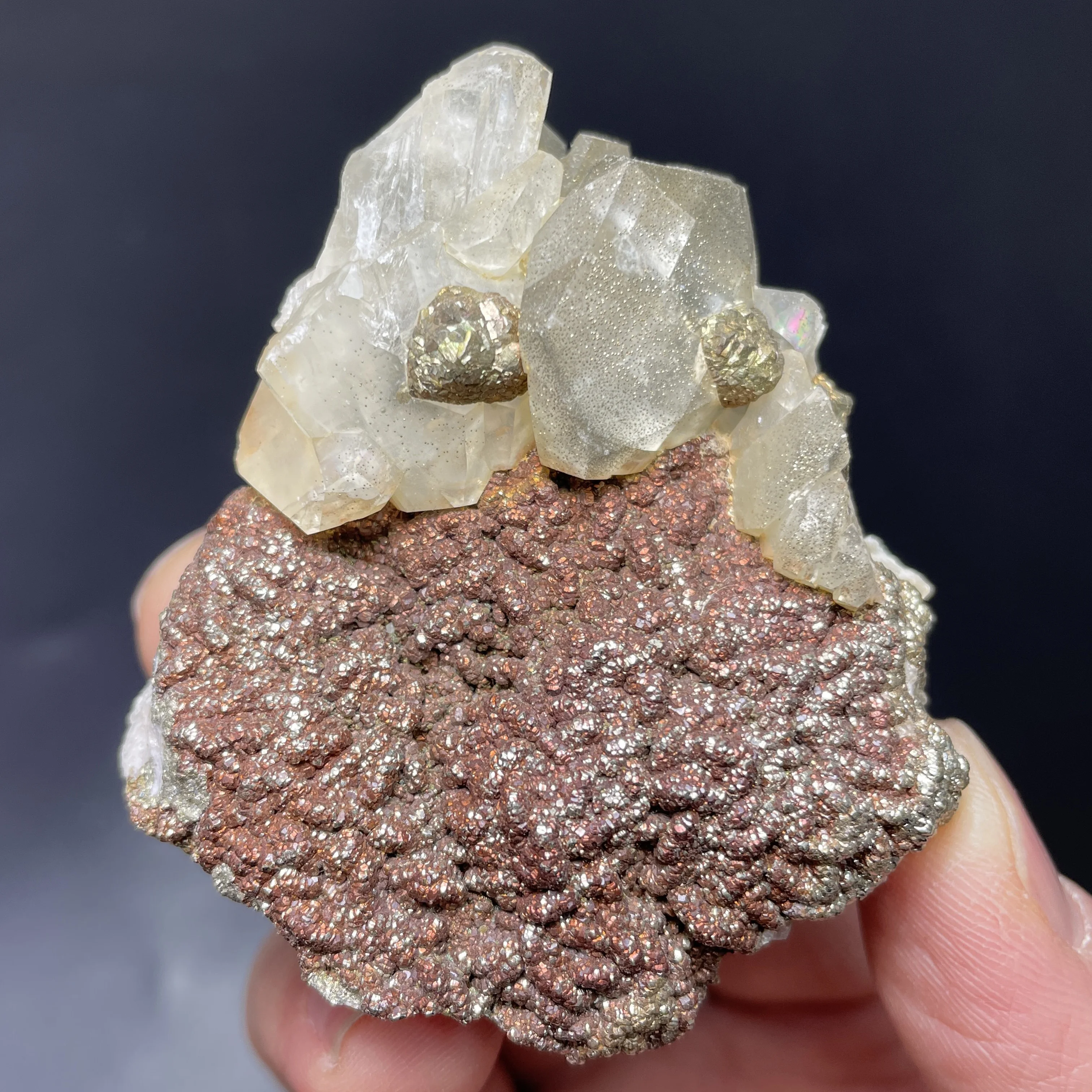 Natural Gold Calcite Clusters With Pyrite Symbiont Mineral Specimen Ore crystals Healing Stones Home Decor C1-5 HeBei China