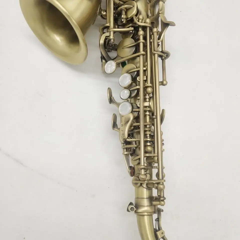 Western musical instrument B-tone small curved pipe antique brushed manufacturer customized direct sales image 5