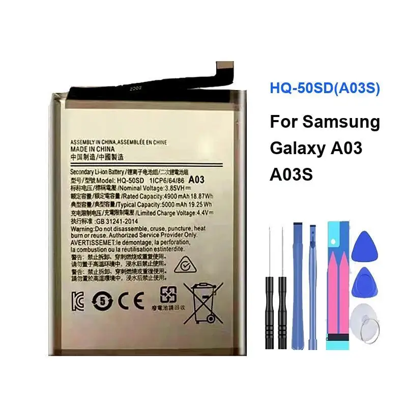 

Аккумулятор мобильного телефона 5000 мАч для Samsung Galaxy A03 A03S HQ-50SD, портативные аккумуляторы, гарантия + трек-код