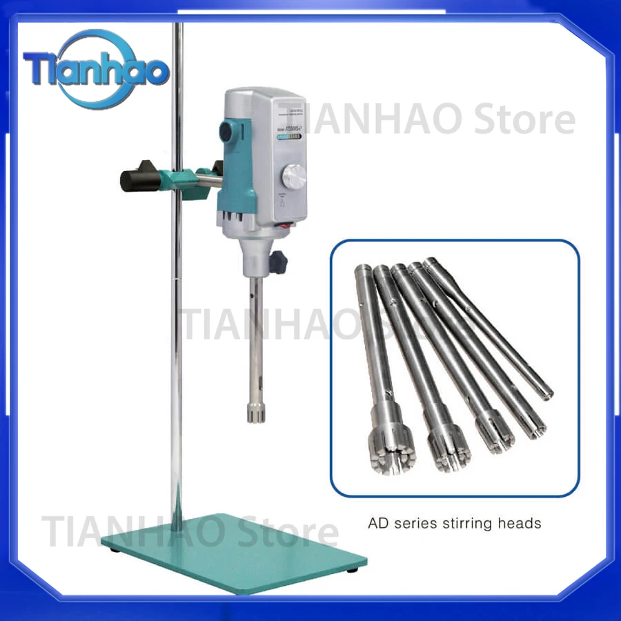 High Shear Emulsifier Lab Overhead Homogenizer Mixer for AD500S-P with Digital Display Mixing Shearing Machine and Stirring