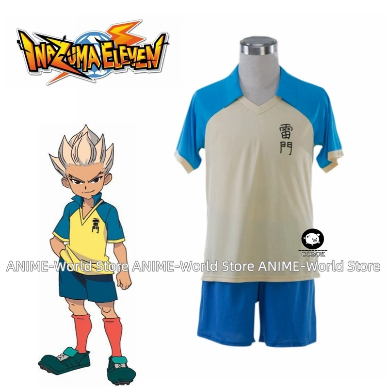 Free Shipping New Inazuma Eleven Rachel Naomi Cosplay Costume Blue Ramen School Summer Football Boys' Trikot