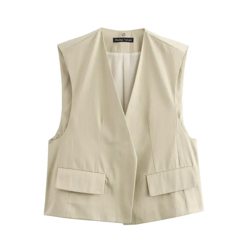 Autunno 2024 Donna Vestibilità ampia Gilet versatile Stratificazione Capispalla Faion Design Casual Sle Lunghezza regolare Altro materiale 00