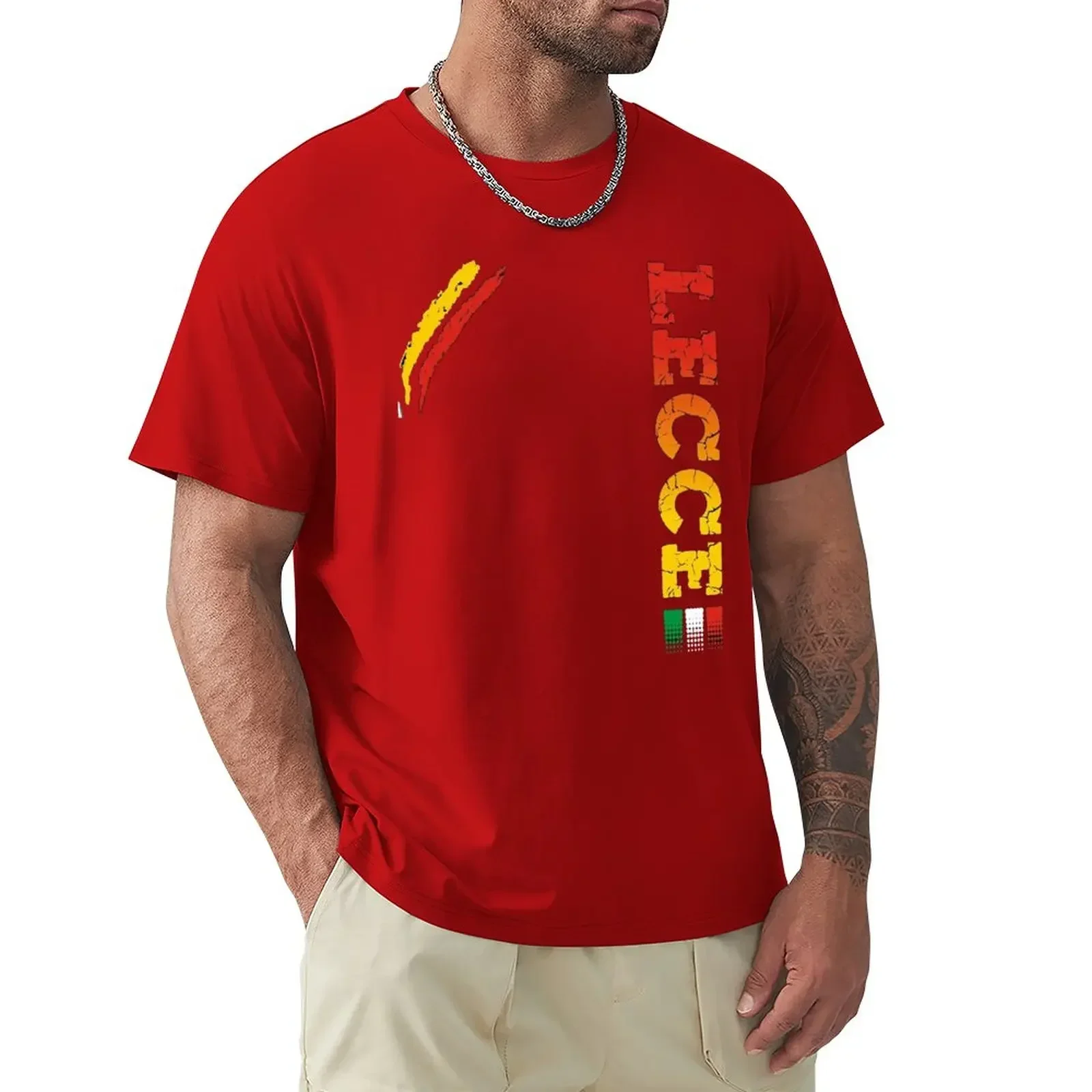 LECCE sport maglietta calcio ultras tifosi T-Shirt tops summer tops mens graphic t-shirts pack Short Sleeve printing Cartoon