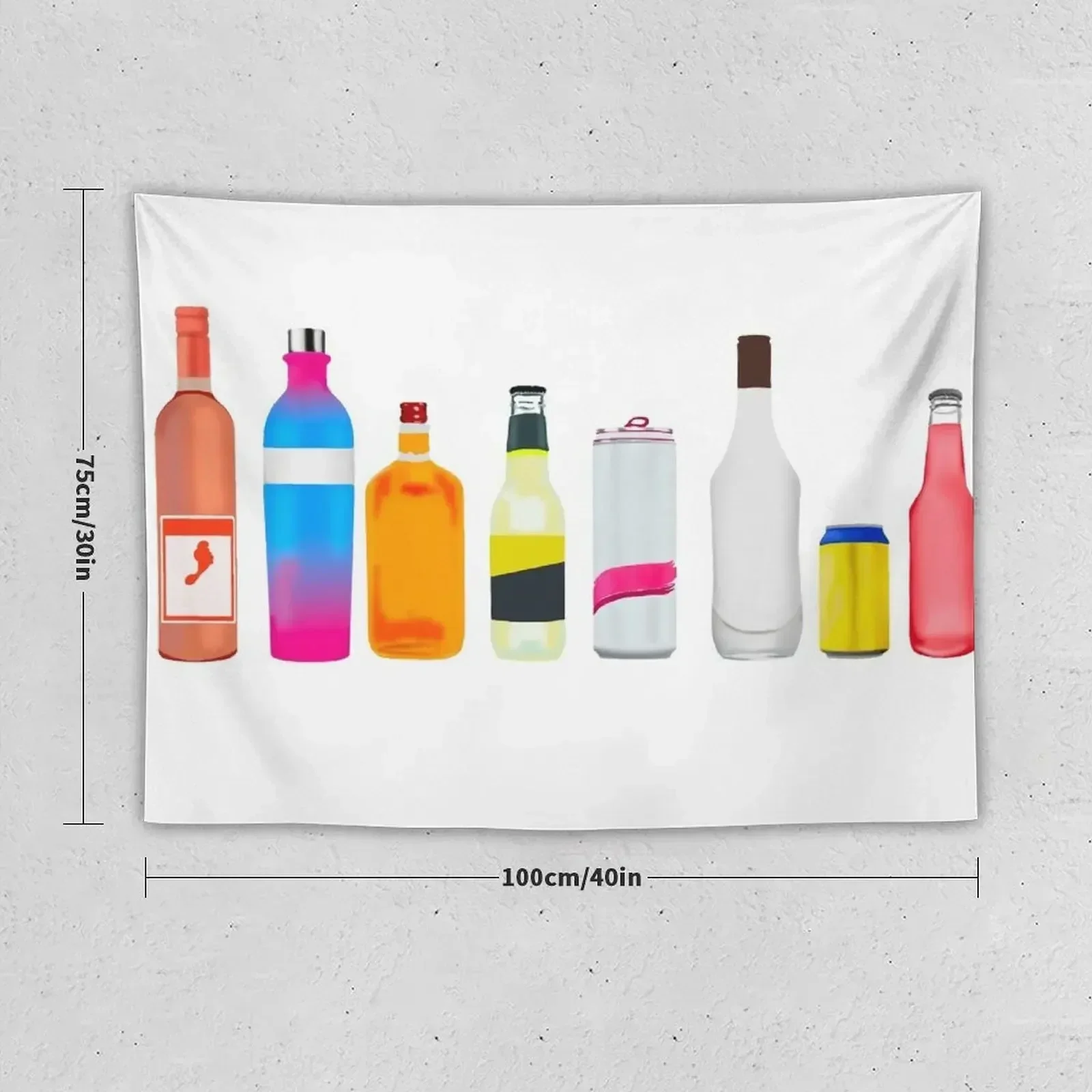 Alcohol Bottles Tapestry Kawaii Room Decor Japanese Room Decor Tapestry